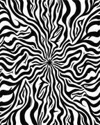 Wild Zebra Print Radial Design Rug