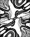 Bold Swirling Black and White Pattern Rug
