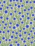 Art Nouveau Blue Floral Vine Pattern Rug