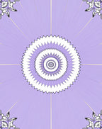 Concentric Spiky Floral Pattern Rug