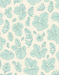 Mint Green Leafy Pattern Rug