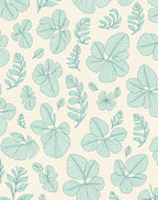 Mint Green Leafy Pattern Rug