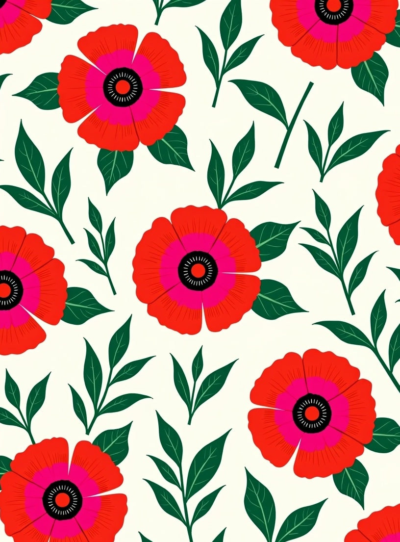 Retro Floral Pattern Design Rug