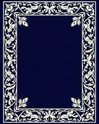 Ornate Cream Floral Border Design Rug