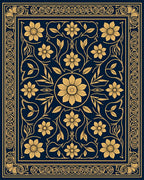 Intricate Floral Vine Patterned Rug