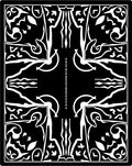 Abstract Black White Ornamental Motif Rug