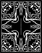 Abstract Black White Ornamental Motif Rug