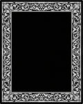 Classic Black White Floral Border Rug