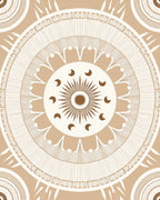 Sun Moon Celestial Mandala Pattern Rug