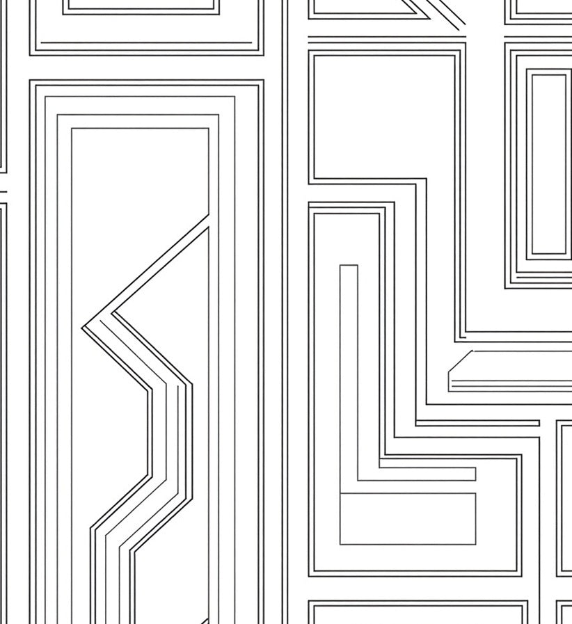 Minimalist Line Art Geometric Pattern Rug