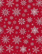 Festive Red White Snowflakes Garland Rug