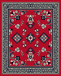 Red Floral Medallion Decorative Tapis Rug