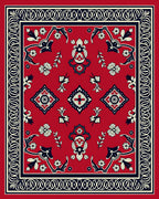 Red Floral Medallion Decorative Tapis Rug