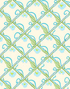 Art Nouveau Floral Vine Lattice Rug