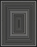 Black White Concentric Squares Rug