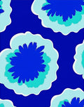 Abstract Blue Teal Floral Burst Rug