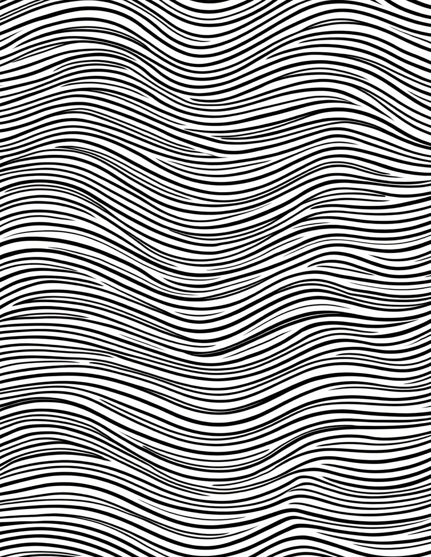 Bold Black White Wave Stripe Pattern Rug