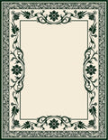 Ornate Floral Vines Border Design Rug