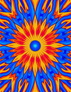 Vibrant Sunny Kaleidoscope Design Rug