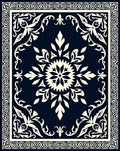 Ornate Floral Medallion Border Design Rug