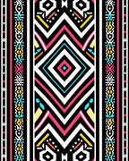 Bold Geometric Tribal Stripes Rug