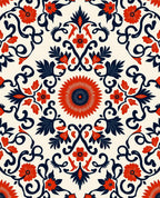 Ornate Floral Swirl Pattern Rug