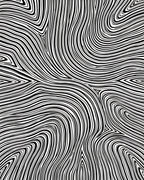 Abstract Black White Flowing Lines Rug