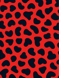 Red With 2 Hearts Pattern Rug