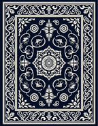 Classic Floral Filigree Dark Rug