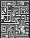 Bold Geometric Maze Pattern Design Rug