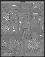 Bold Geometric Maze Pattern Design Rug