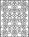 Ornate Floral Continuous Line Design Rug