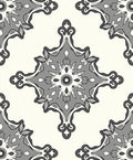 Contemporary Grey Floral Medallion Rug