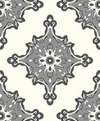 Contemporary Grey Floral Medallion Rug