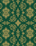 Elegant Gold Floral Damask Pattern Rug