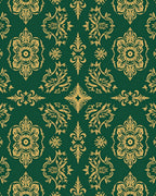 Elegant Gold Floral Damask Pattern Rug