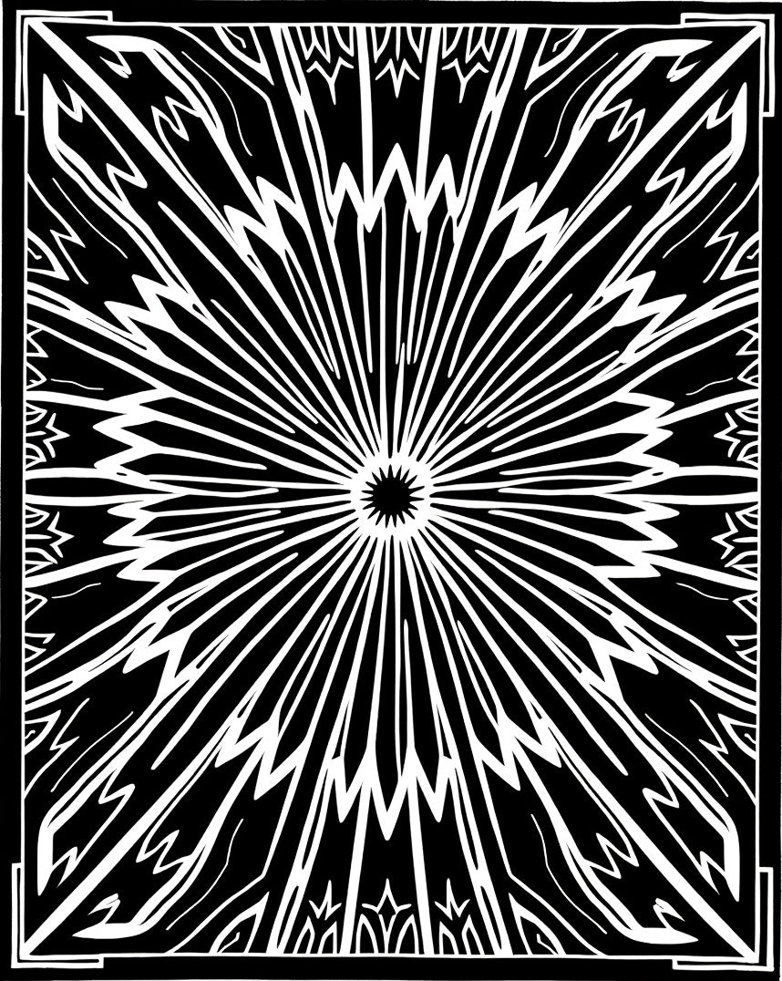 Radiant Sunburst Starburst Pattern Rug