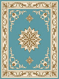 Ornate Floral Medallion With Scroll Borders Rug