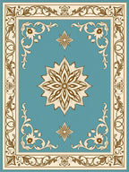 Ornate Floral Medallion With Scroll Borders Rug