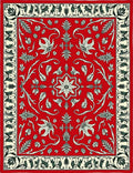 Classic Floral Vine Red Cream Rug