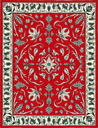 Classic Floral Vine Red Cream Rug
