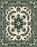Ornate Floral Bordered Cream Rug