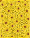 Bold Yellow Daisy Hexagon Pattern Rug