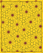 Bold Yellow Daisy Hexagon Pattern Rug