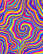 Psychedelic Swirl Vibrant Pattern Rug