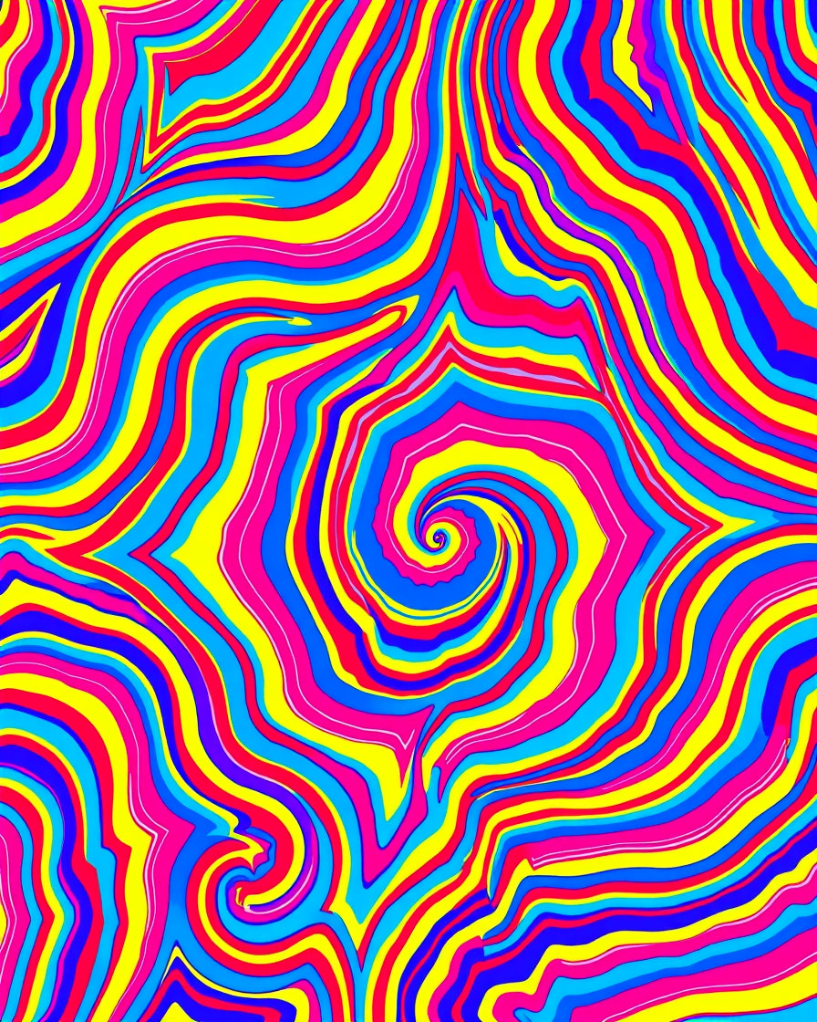 Psychedelic Swirl Vibrant Pattern Rug