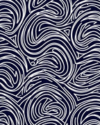 Flowing White Lines Pattern Rug