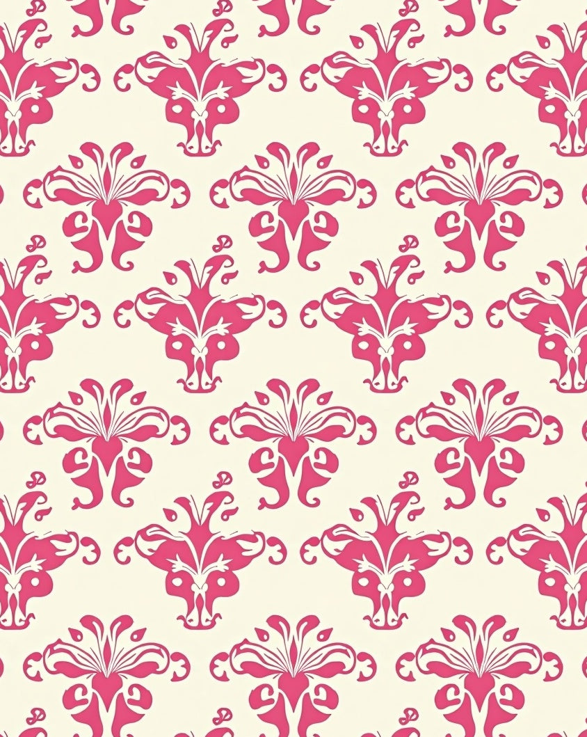 Eclectic Pink Cream Floral Motif Rug
