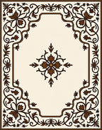 Ornate Floral Vine Accented Pattern Rug