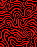 Bold Red Black Swirling Lines Rug
